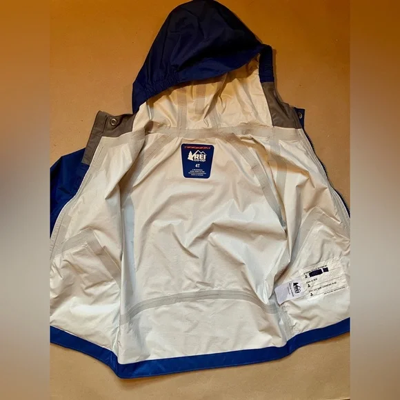 REI Blue Kids Raincoat - Picture 5 of 6